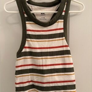 Madewell variegated rib crop tank in stripe